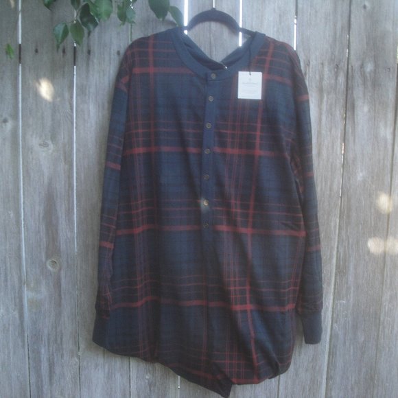 Hearth & Hand Onesie Magnolia Plaid Winter Christmas Pajamas Snap Front XXL NEW - Picture 2 of 10
